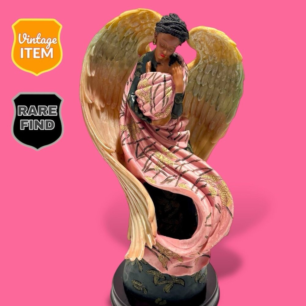 A Heavenly Gift, Angel & Baby Vintage Ceramic Figurine Statue. Home Decor. RARE!